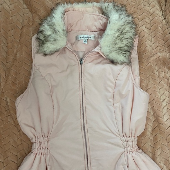 croft & barrow Other - Pink Fur-Collar Puffer Vest